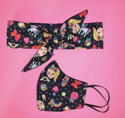 Mascarilla y diadema Jojo Siwa para niños/niñas pañuelo jojo mascarilla facial Foto 1 de 2