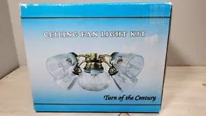 Vintage Turn of the Century Ceiling Fan Light Kit. Crystal Glass and Brass. NIB. - Picture 1 of 2
