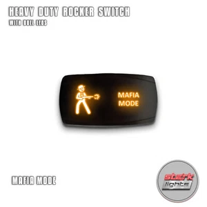 ORANGE HORIZONTAL LED Rocker Switch 5 Pin Dual Light 20A 12V ON OFF - MAFIA MODE - Picture 1 of 6