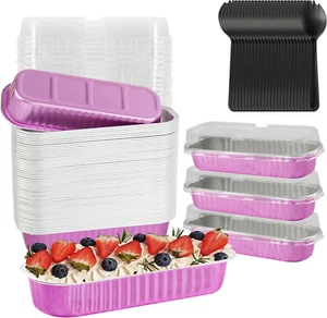 Mini Aluminum Pans With Lids 50pcs 6.8oz 200ml Disposable Ramekins With Lids Min - Picture 1 of 7