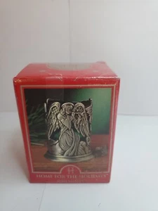 May Dept Store Company Pewter Angel Votive Candle Holder with GreenGlassCup 1997 - Picture 1 of 9