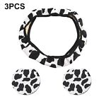 Keep your Steering Wheel Looking New with Universal Cow Print Car Cover Set