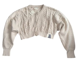 We The Free By Free People Women’s Heritage Cropped Sweater Cardigan XS NWT - Picture 1 of 6