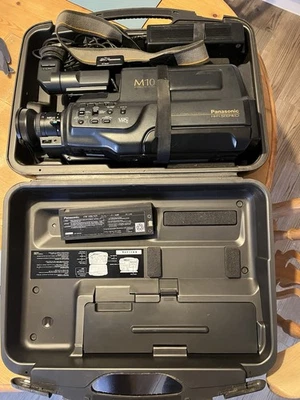 Vintage Panasonic M10 VHS Camcorder with Hard Case & Accessories - Image 1 of 4