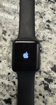 Apple Watch Series 1 Space Gray Aluminum 42mm Stuck On Logo For Parts or Repair - Image 1 of 4