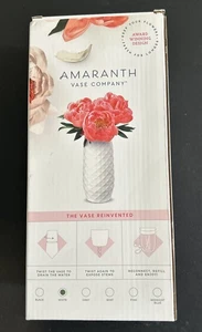 The Amaranth Vase Company, Easy To Drain Water & Trim Stems, White New, Open Box - Foto 1 di 11