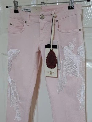 DONDUP Women's Skinny Jeans Birds of Paradise W25 L32 Low Rise Stretch Pink BNWT - Image 1 of 4