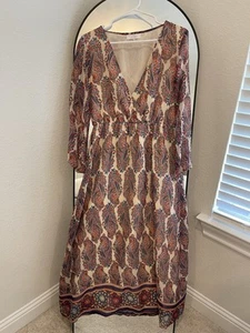 ASOS Diya Long Sleeves Maxi Dress In Paisley Print Modest - Picture 1 of 3