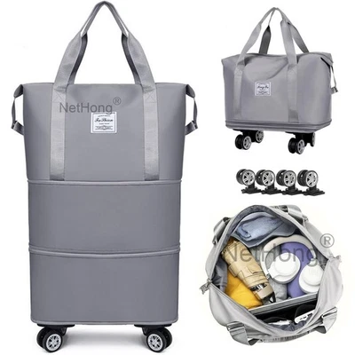 Bolsa de viagem expansível com rodas dobrável para viagem ~~ - Imagem 1 de 4