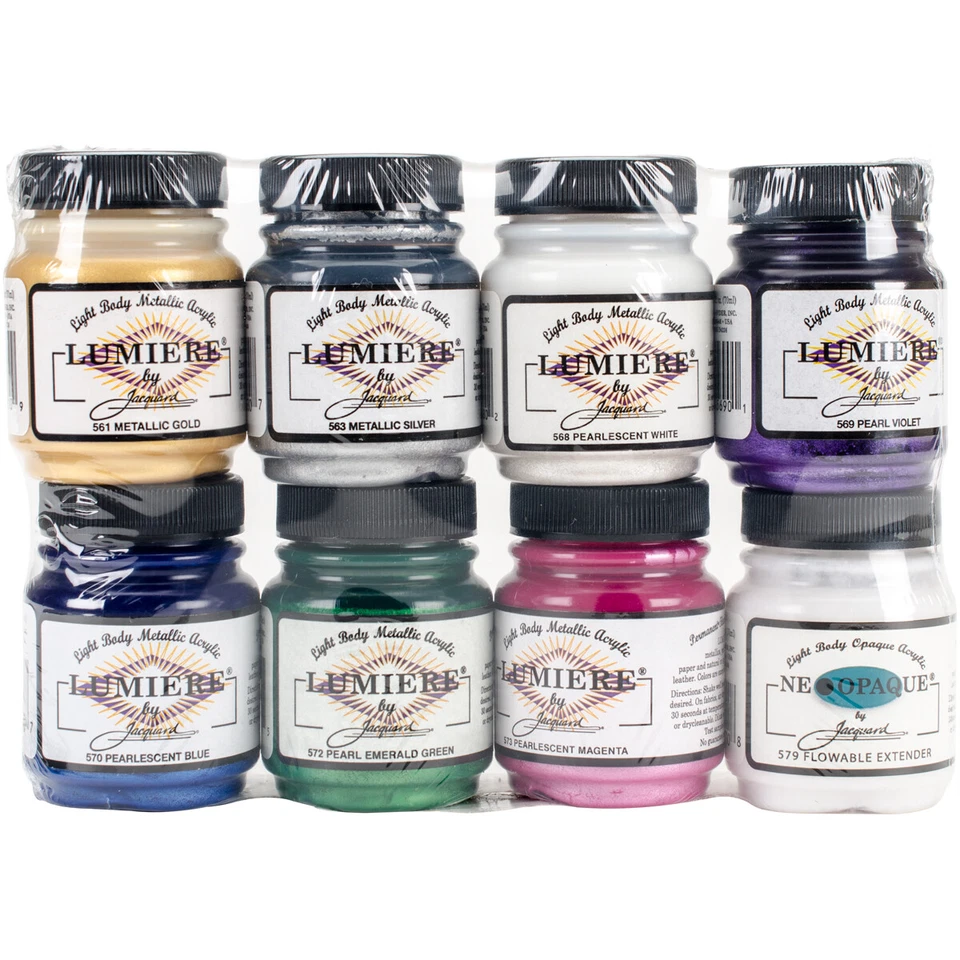 Jacquard Lumiere Metallic Acrylic Paint 2.25 Oz 8pk
