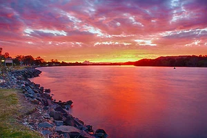 nsw tweed river mt warning - sunset photo - Australia - canvas print - landscape - Picture 1 of 3