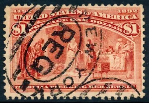US #241 1893 $1 colombiano SCV $525 usato - Foto 1 di 4