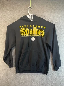 NFL Team Apparel Sweatshirt Medium Gray Pittsburgh Steelers Hoodie Jacket - Picture 1 of 4