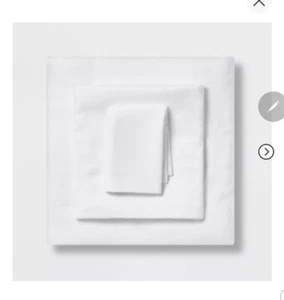 Dormroom Twin XL Bed Sheet Set 3-piece, Washed Microfiber, White, New - Picture 1 of 9