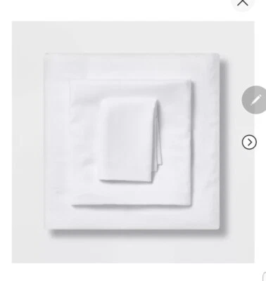 Dormroom Twin XL Bed Sheet Set 3-piece, Washed Microfiber, White, New - Image 1 of 4