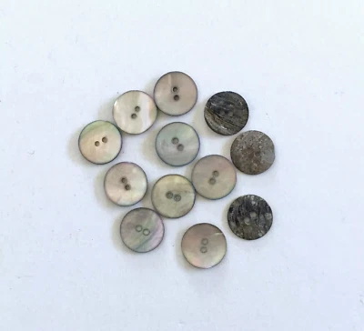 24 Buttons Gray Iridescent Natural Real Shell 2-Hole Sew Sewing 20 mm #SH32 - Image 1 of 4