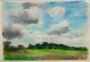 Franz Ehmke *1928-2018 Berlin Blankenfelde Fields Forest Pastel Signed - Picture 1 of 5