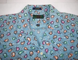 Mod Shirt VTG 80s Colours Alexander Julian Paisley Paint Blobs Lg Baggy NWOT - Picture 1 of 13