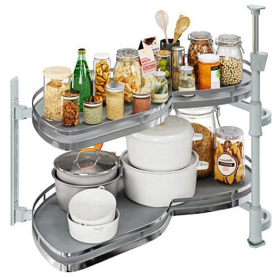 2 Tier Swing Tray Left Blind Corner Kitchen Cabinet Pull Out Organizer for 36" - Image 1 of 4