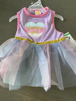 SIMPLY DOG PURPLE PINK TRIM GOLD ACCENT "DREAM GIRL" Dress Puppy/Dog MEDIUM - Image 1 of 3