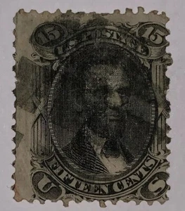 Travelstamps : 1867 US Stamps Scott #98 ,15c Lincoln Used Ng Fancy Cancel Grill - Picture 1 of 7
