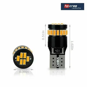 2x NEW LED UPGRADE 24 SMD 501 T10 W5W BRIGHT AMBER INDICATOR LIGHT BULBS CANBUS* - Picture 1 of 6