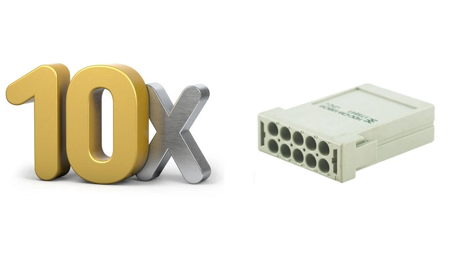 WEIDMULLER - HDC CM 10 MC - 10 x INSERTO PER CONNETTORI INDUSTRIALI - 10 POLI - Imagen 1 de 1