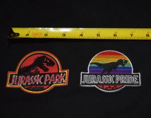 Jurassic Park and Jurassic Pride Embroidered Patches - Picture 1 of 1