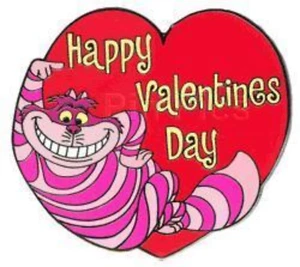 Rara Spilla Disney 28339 DA Buon San Valentino Gatto Cheshire Paese delle Meraviglie LE! - Foto 1 di 3