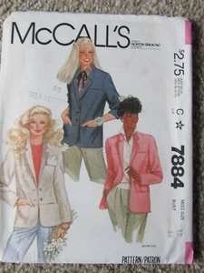 1982 McCall's Pattern 7884 Misses' Jacket Sz 12 Bust 34 Uncut - Picture 1 of 5