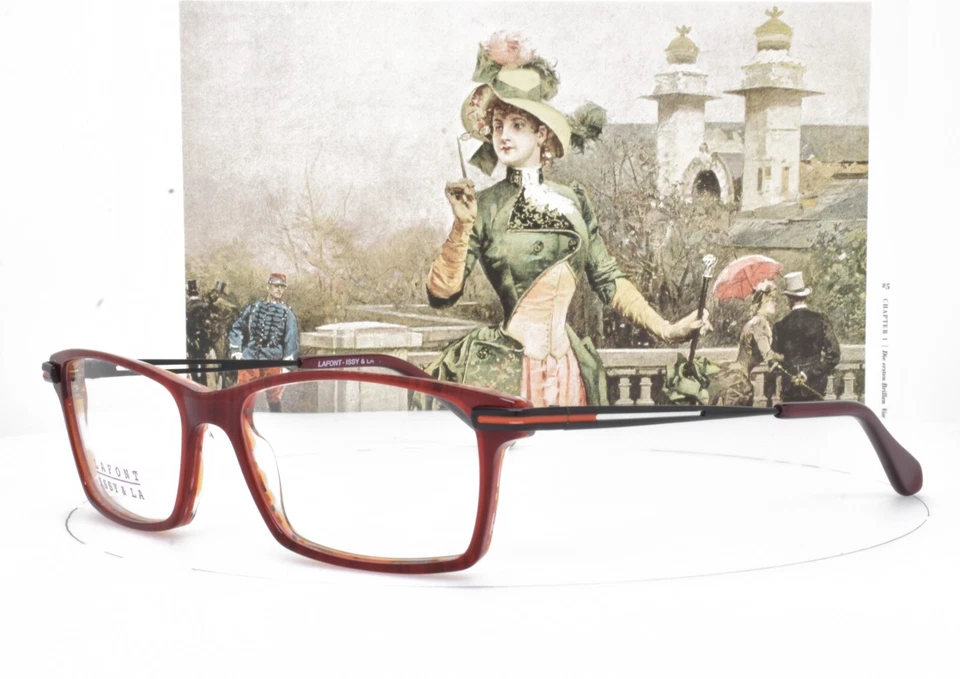 LAFONT Paris Eyeglasses Shiny Red Black 53-15-129 MATISSE 686 - Image 1 of 4