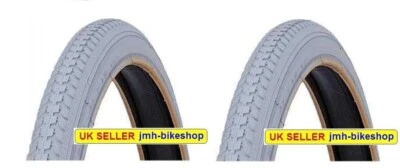 DURO 1 pair 24 x 1 3/8 Grey Wheelchair Tyres 37-540 Pneumatic Inflatable 24"x 1 3/8"