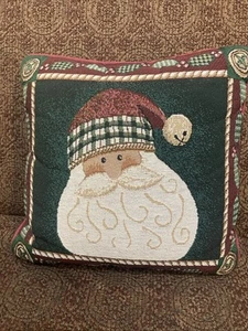 Tapiz "MR SANTA CLAUS" Invierno/Vacaciones Acento Almohada• 11" Cuadrado. Pre-owne - Imagen 1 de 3
