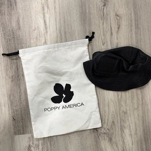 Sombrero cubo Poppy America negro imitación cuero - Imagen 1 de 6