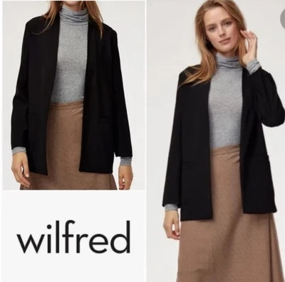 Aritzia WILFRED Solaina Open Front Black Blazer size Large - Image 1 of 4