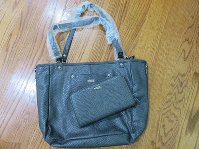 CONJUNTO Thirty One Townsfair Bolso de Mano Reversible Cartera Ciudad Carbón Serpiente/Cartera Foto 1 de 4