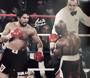 Roberto Duran signed Autographed 16 x 20 Photo vs Marvin Hagler JSA COA - Picture 1 of 3