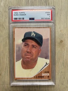 1962 Topps #500 DUKE SNIDER - PSA 7 - Picture 1 of 2