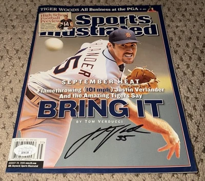Autógrafo ilustrado deportivo firmado por Justin Verlander JSA DETROIT TIGER BÉISBOL Foto 1 de 2