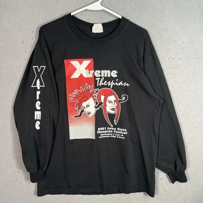 Vintage 2001 Xtreme Thesbian Festival T Shirt Adult XL Black Long Sleeve Mens - Image 1 of 4