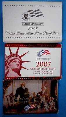 2007 US Mint Silver Proof Set 14 Coin with Original Package and COA - Image 1 of 4