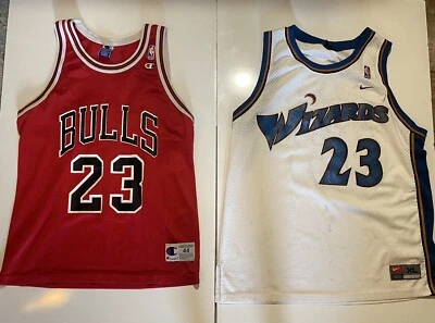 VTG Lot 2 Michael Jordan Nike Washington Wizards Chicago Bulls Basketball Jersey - Image 1 of 4