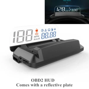 1PC OBD2 Heads Up Display Car Speed Fuel RPM Odometer HUD with Reflection Board - Bild 1 von 21