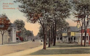 Postal J83/Harrisonburg Virginia c1910 South Main Street Homes 472 - Imagen 1 de 4