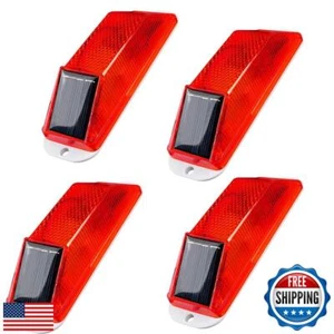 Aolyty Solar Strobe Warning Light LED Warning Lamp 4-Pack Super Bright IP54 W - Picture 1 of 5