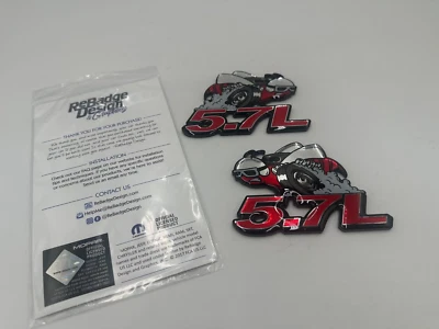 Dodge Challenger Charger 300 5.7L Angry Bee Fender Emblem Decal Badge 2 pcs - Image 1 of 4