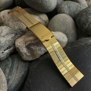 rare 18mm Seiko Yellow Gold-Tone With Signed Clasp nos Vintage Watch Band