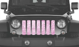 Baby Pink Storm Grille Insert Dirty Acres Radiator Protectant Mesh For Jeep  JK - Picture 1 of 4