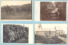 4 Postcards WW I Real Photo Violin, Gun, Trench, Church Vintage German FREE SHIP