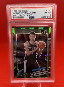 2023 Victor Wembanyama RC Halo Green Laser Graded PSA 8 - Picture 1 of 2
